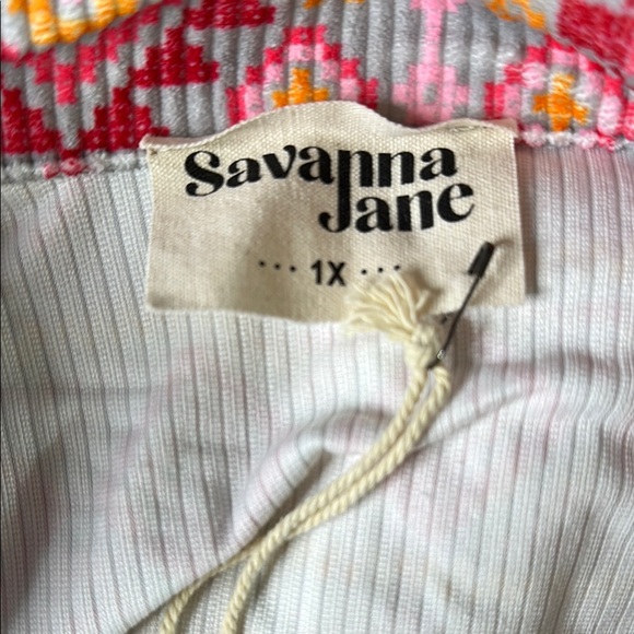 Savanna Jane Grey Pink Orange Multicolor Southwest Patterned Jacket Size 1X NWT - Picture 12 of 13